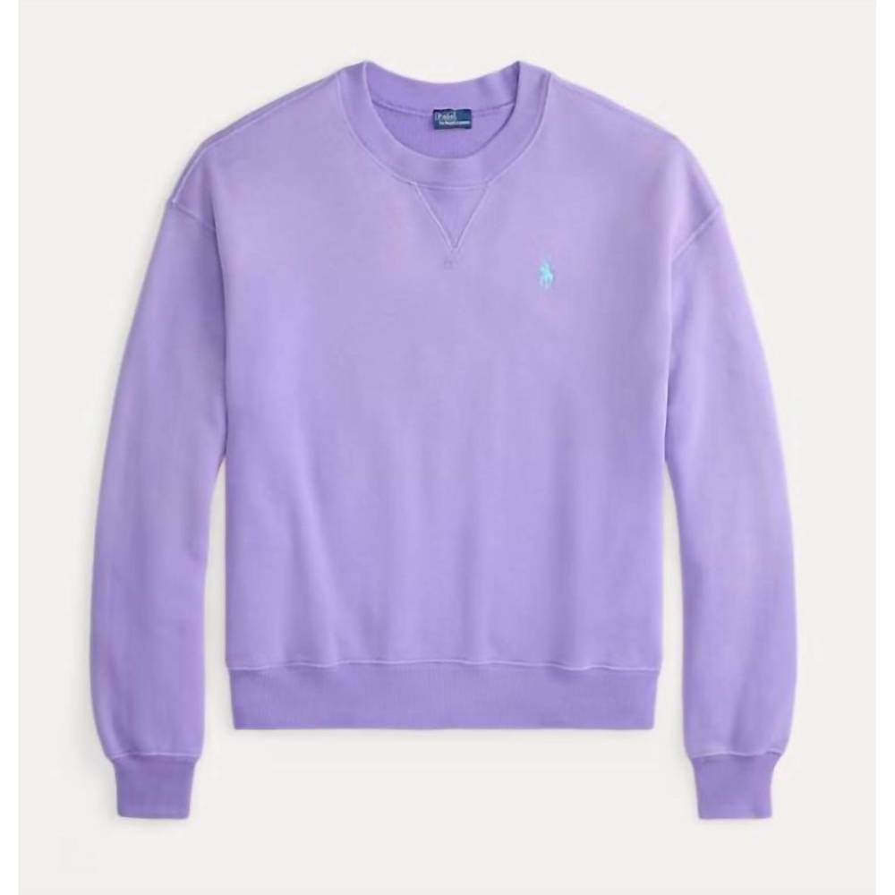 NEW POLO RALPH LAUREN island fleece crewneck sweatshirt in pure lilac - Picture 3 of 3